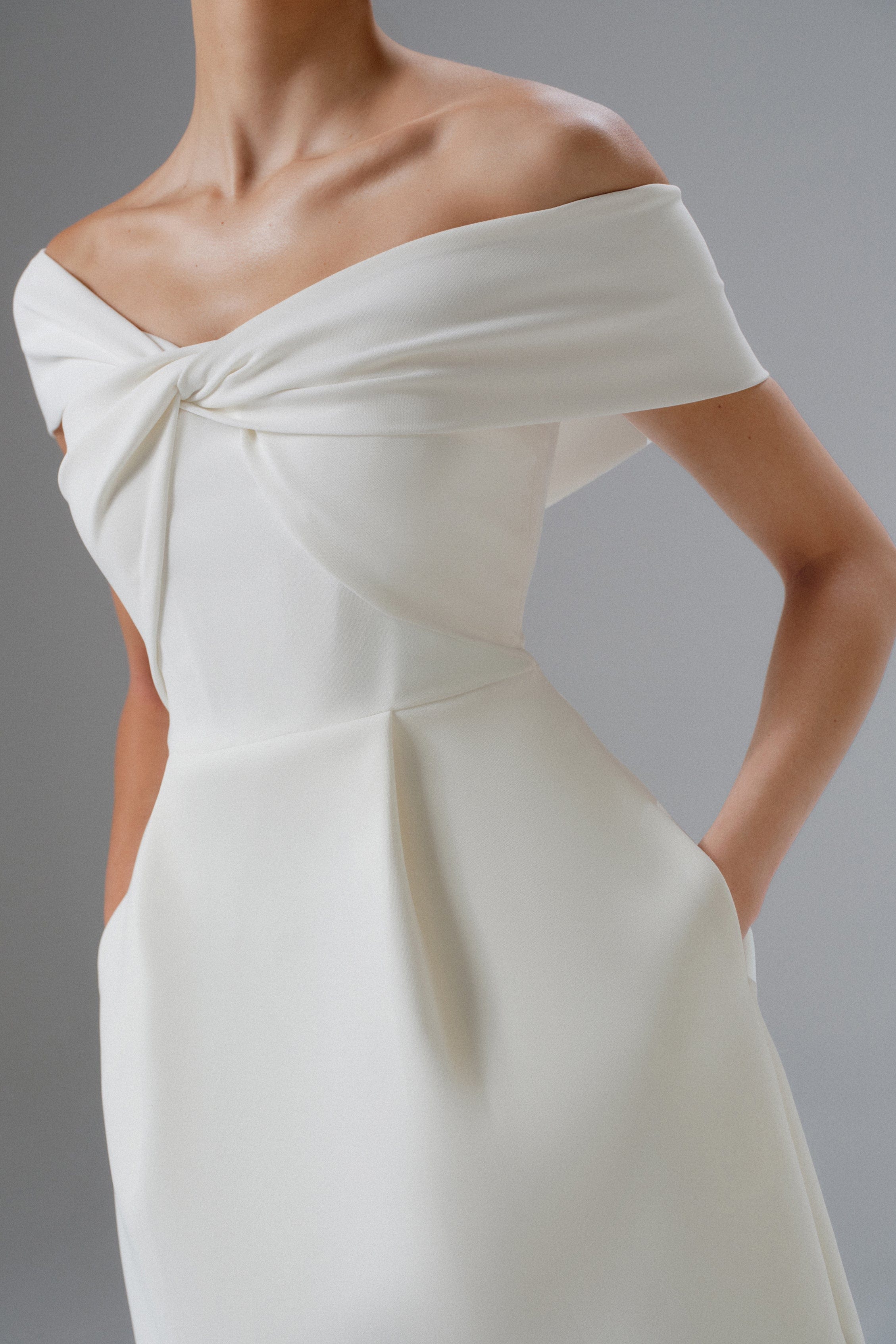 MILA Twisted One Shoulder Mini Dress in White