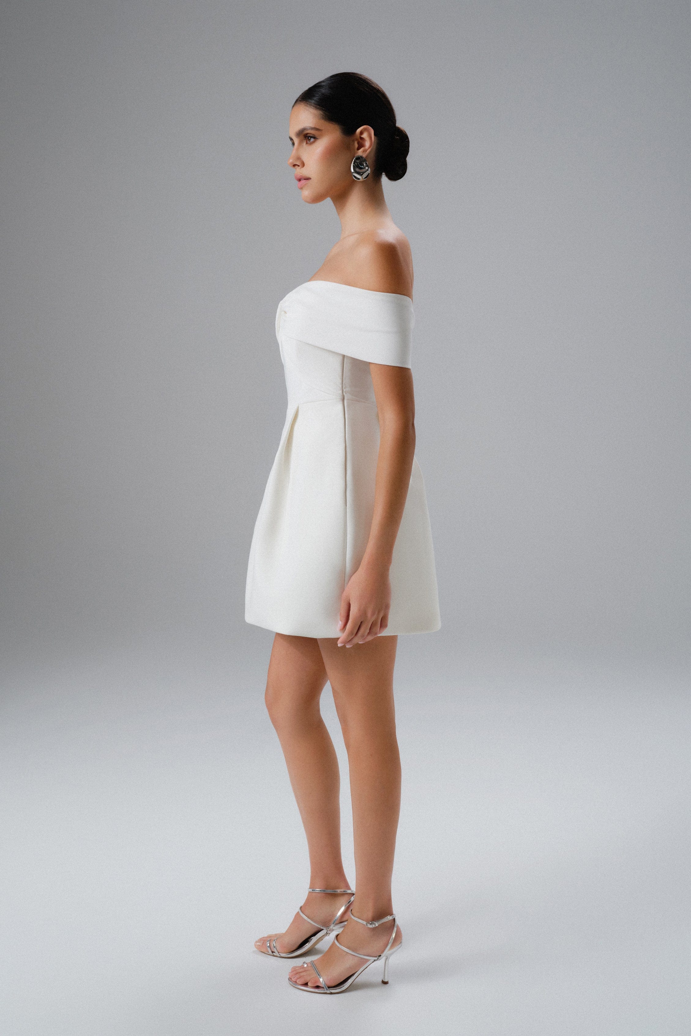 PRE-ORDER MILA Twisted One Shoulder Mini Dress in White