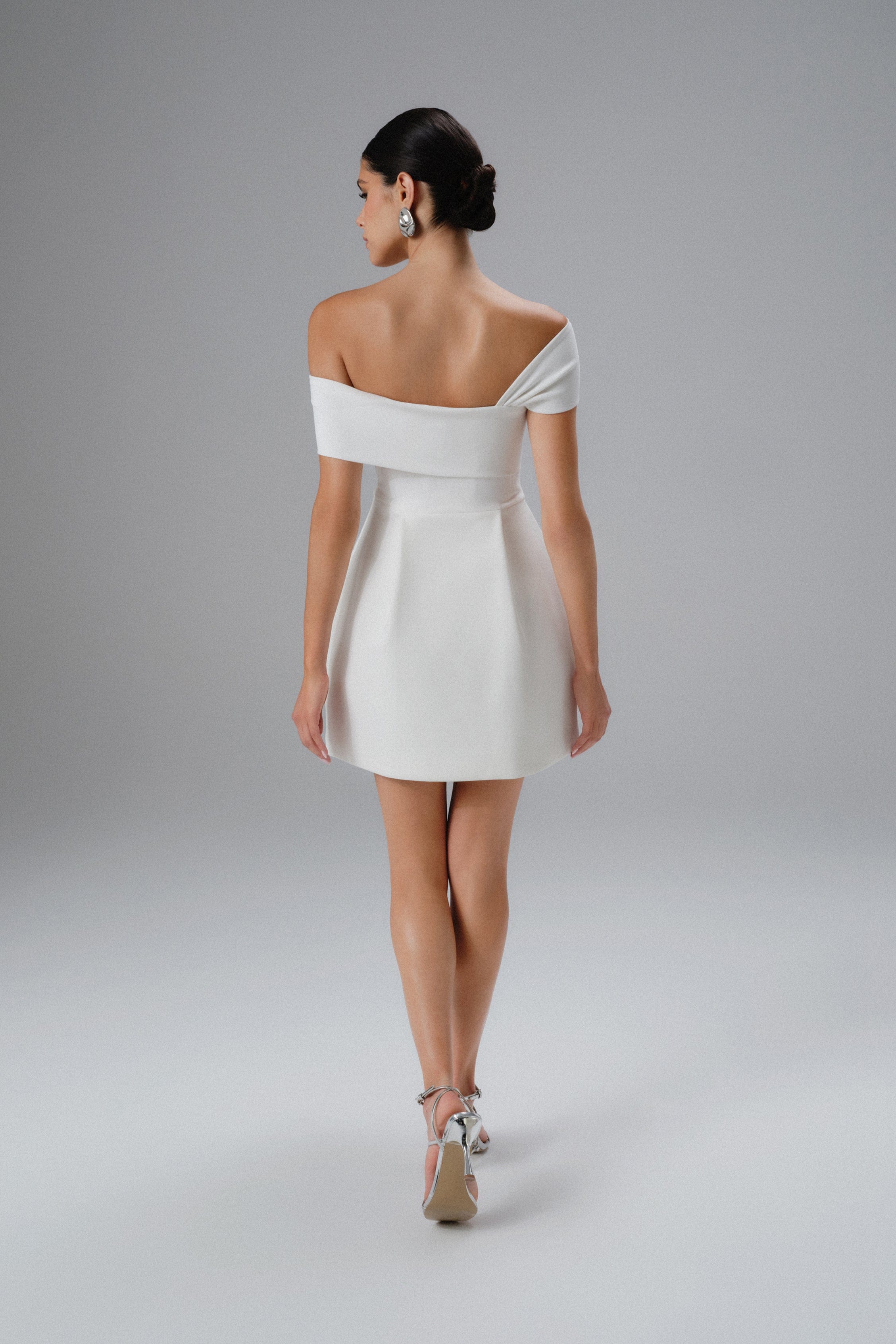 PRE-ORDER MILA Twisted One Shoulder Mini Dress in White