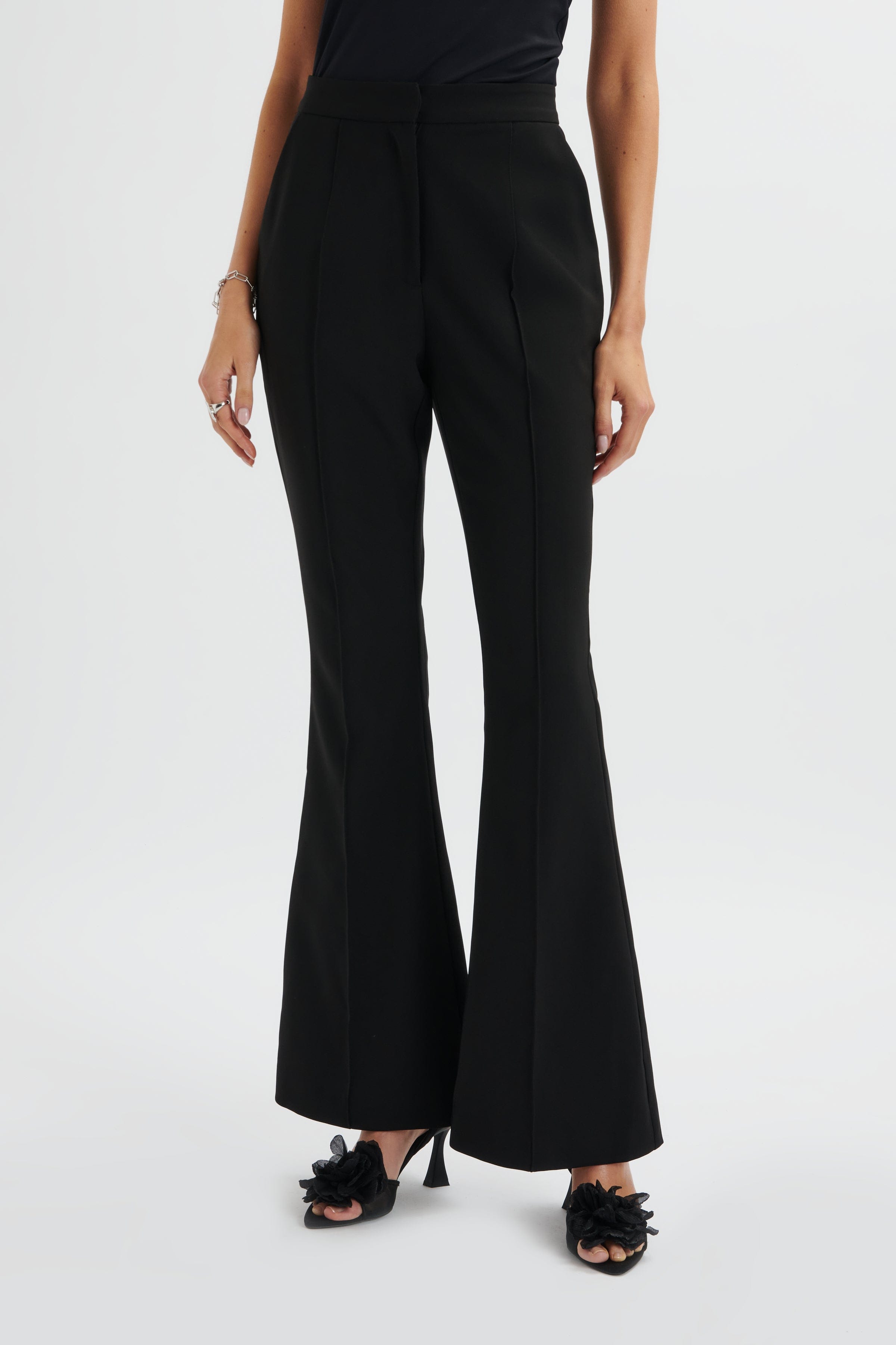 EMELIE Fit & Flare Tailored Trouser In Black