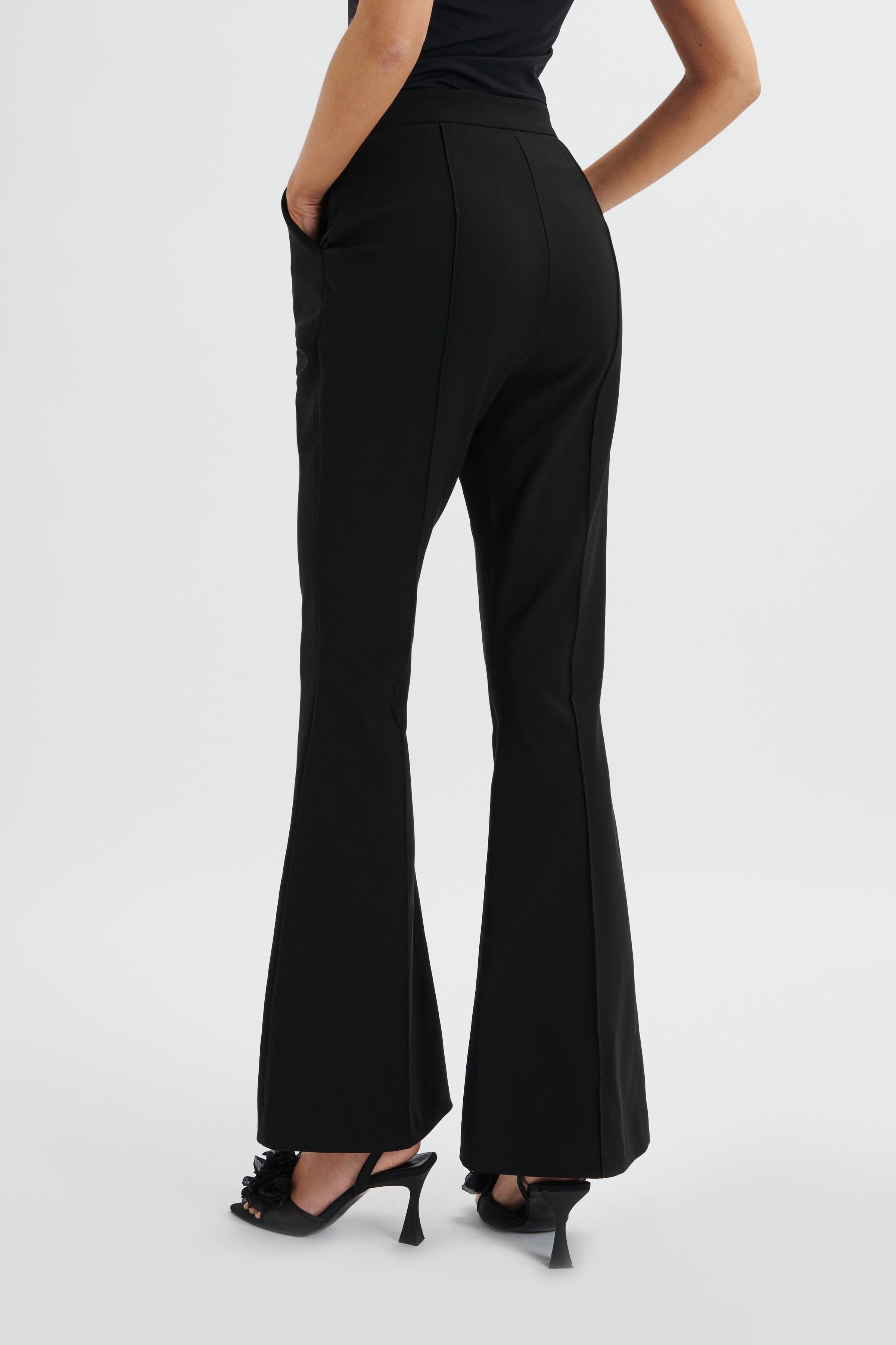 EMELIE Fit & Flare Tailored Trouser In Black