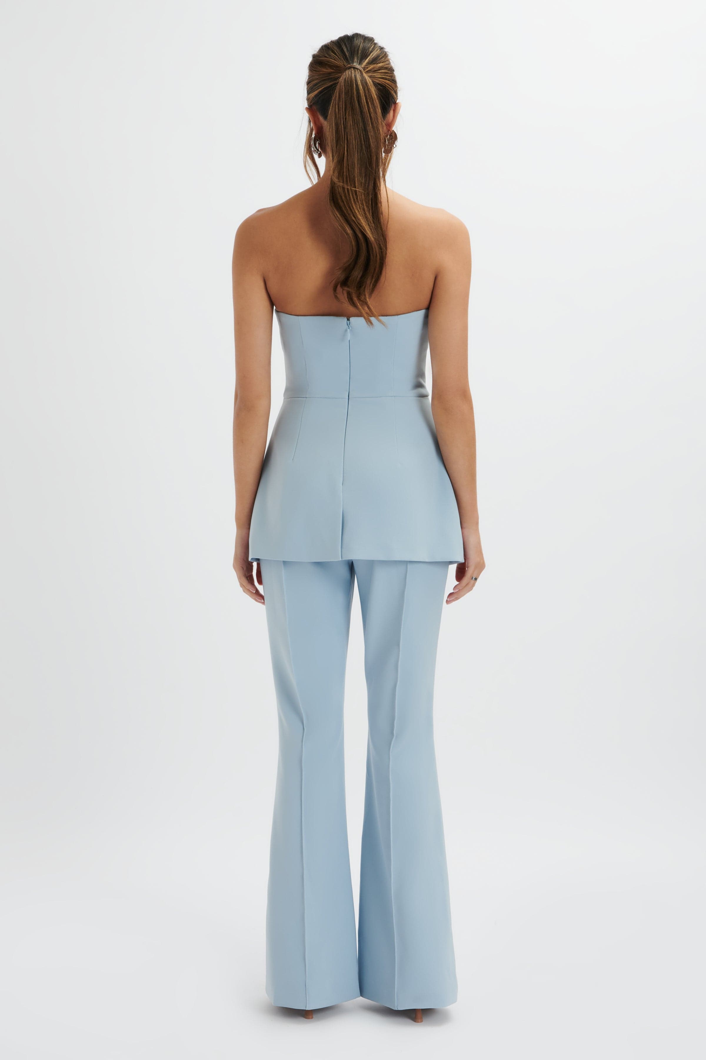 MACIE Bandeau Tailored Jumpsuit In Cornflower Blue
