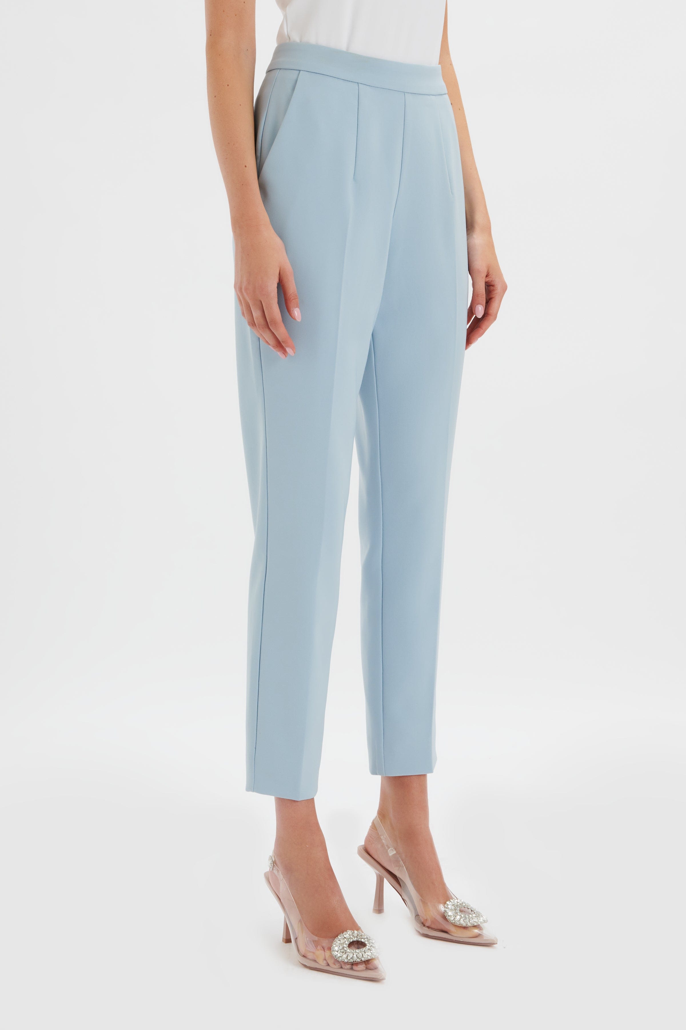 VANESSA Tapered Leg Trouser in Cornflower Blue