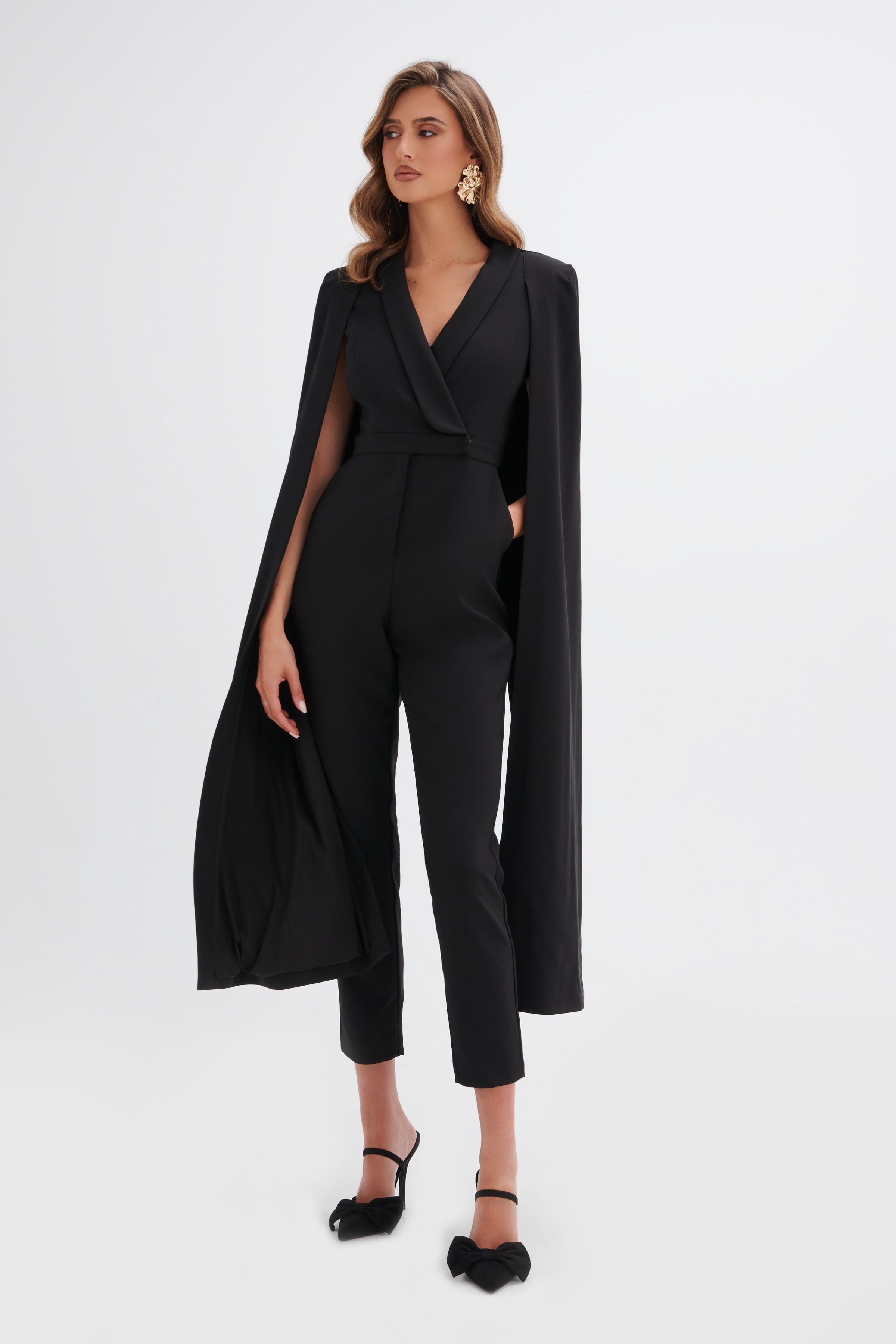 Lavish alice off white tailored cape jumpsuit on sale