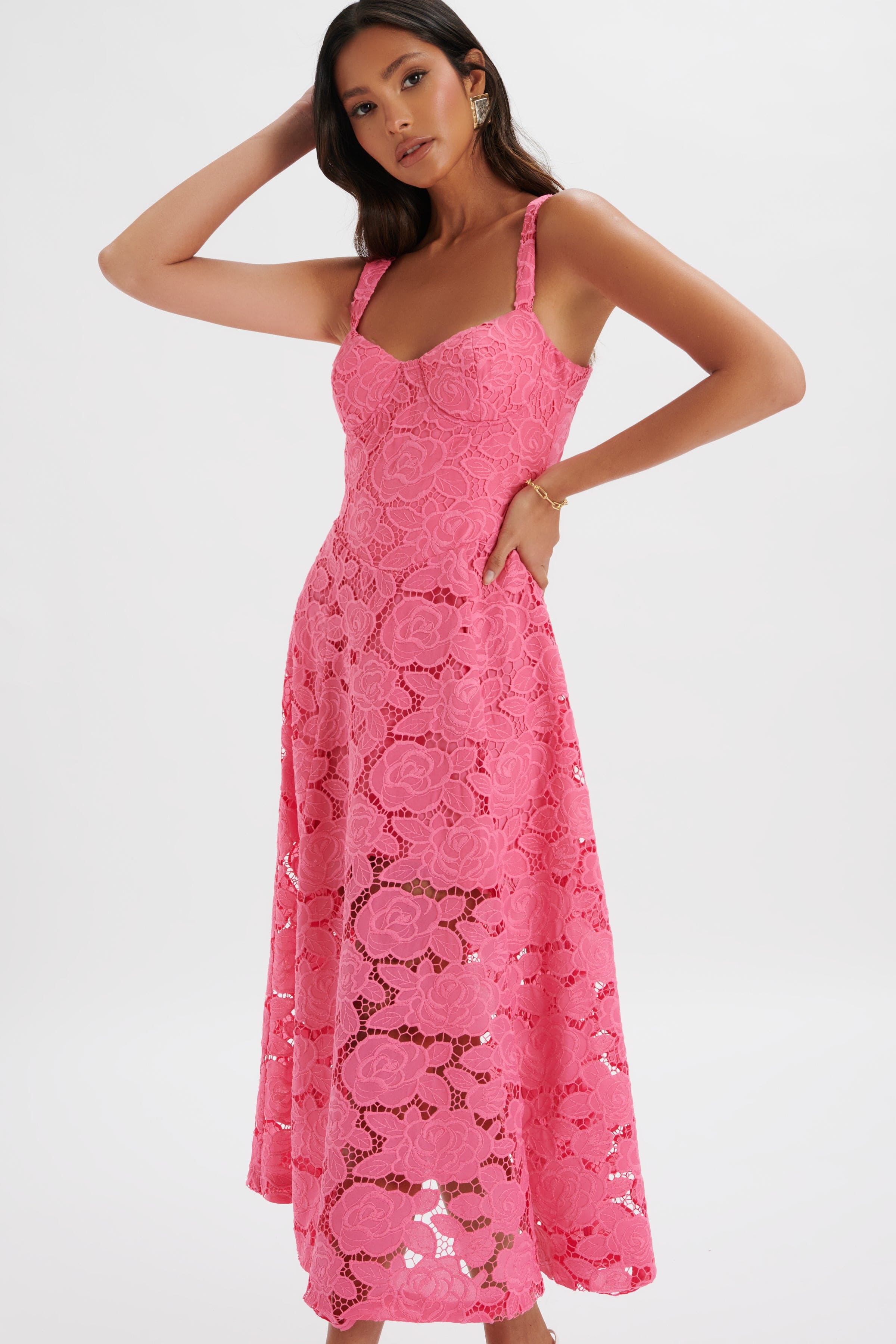 PRE-ORDER KIRA Broderie Anglais A-Line Sundress in Pink