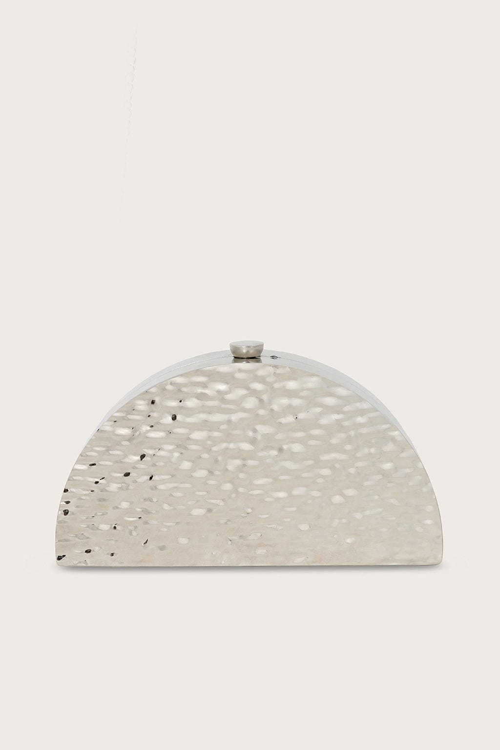 CHLOE Textured Half Moon Box Clutch Bag in Silver