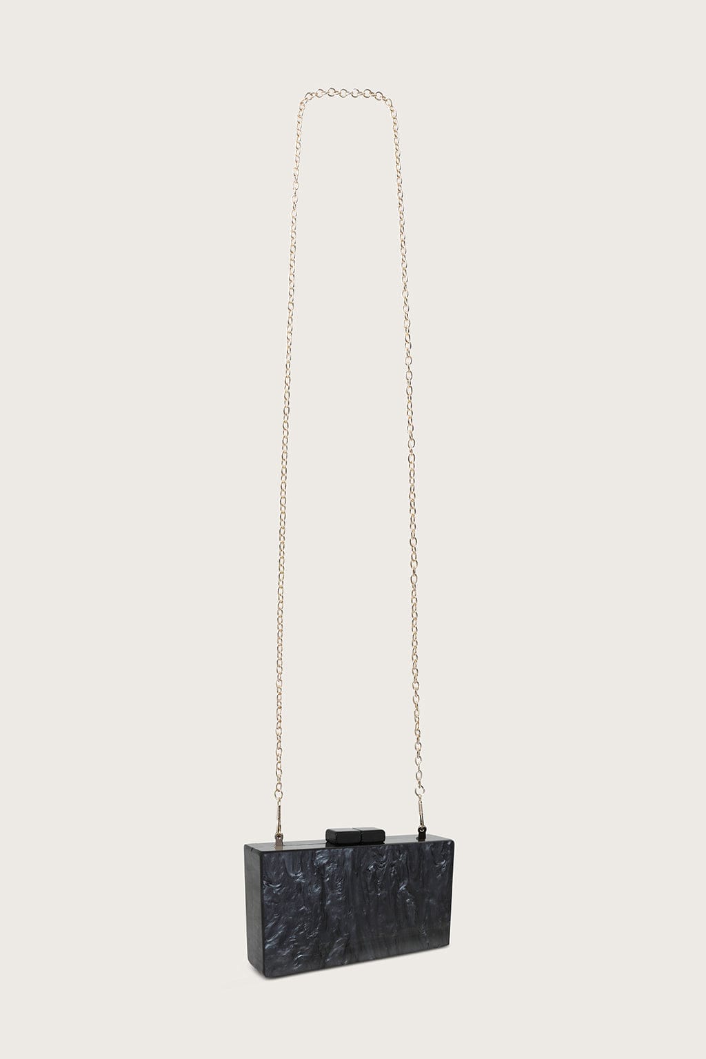 MAIA Marbled Box Clutch Box Bag in Black