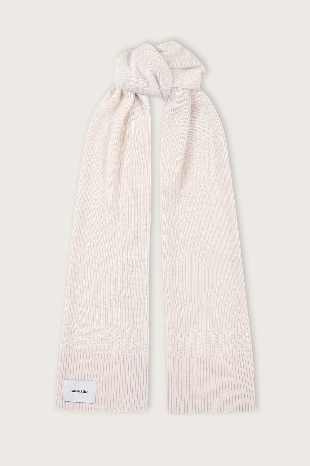 ZOHA Knitted Cashmere Blend Scarf In Sand