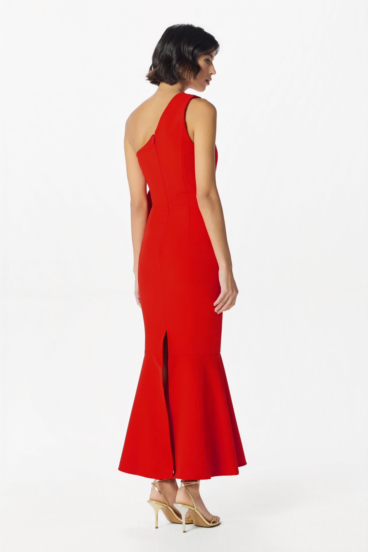 ADELAIDE Bow Midi Dress in Red