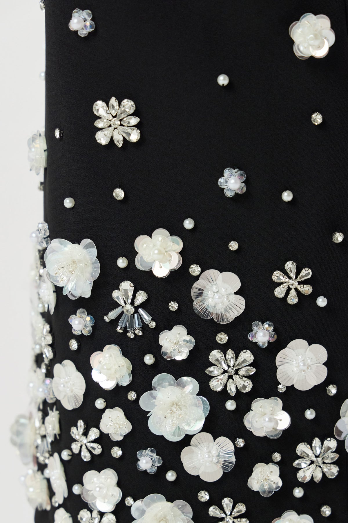 ELARA Embellished Maxi Skirt in Black