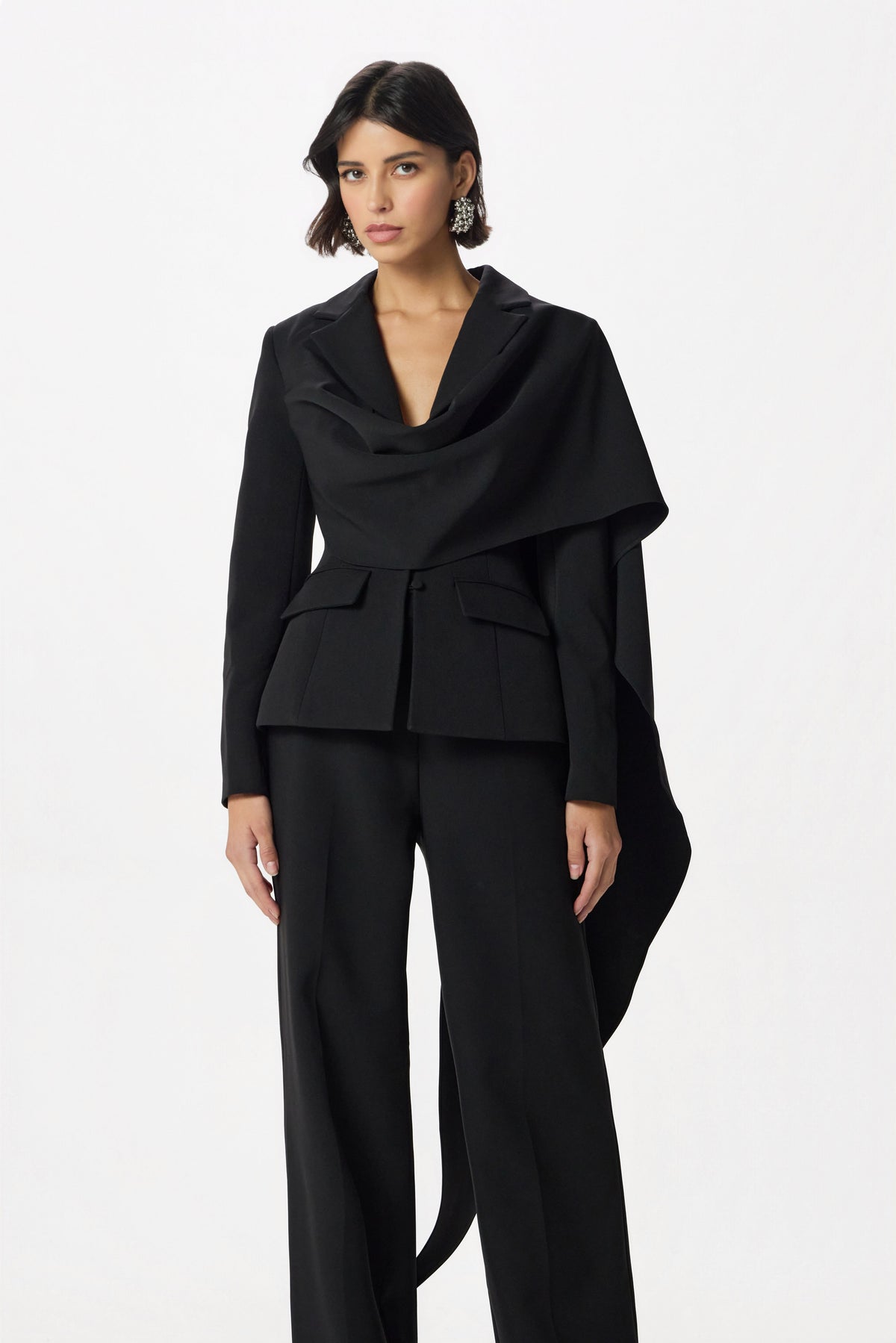 EMBER Cape Blazer in Black