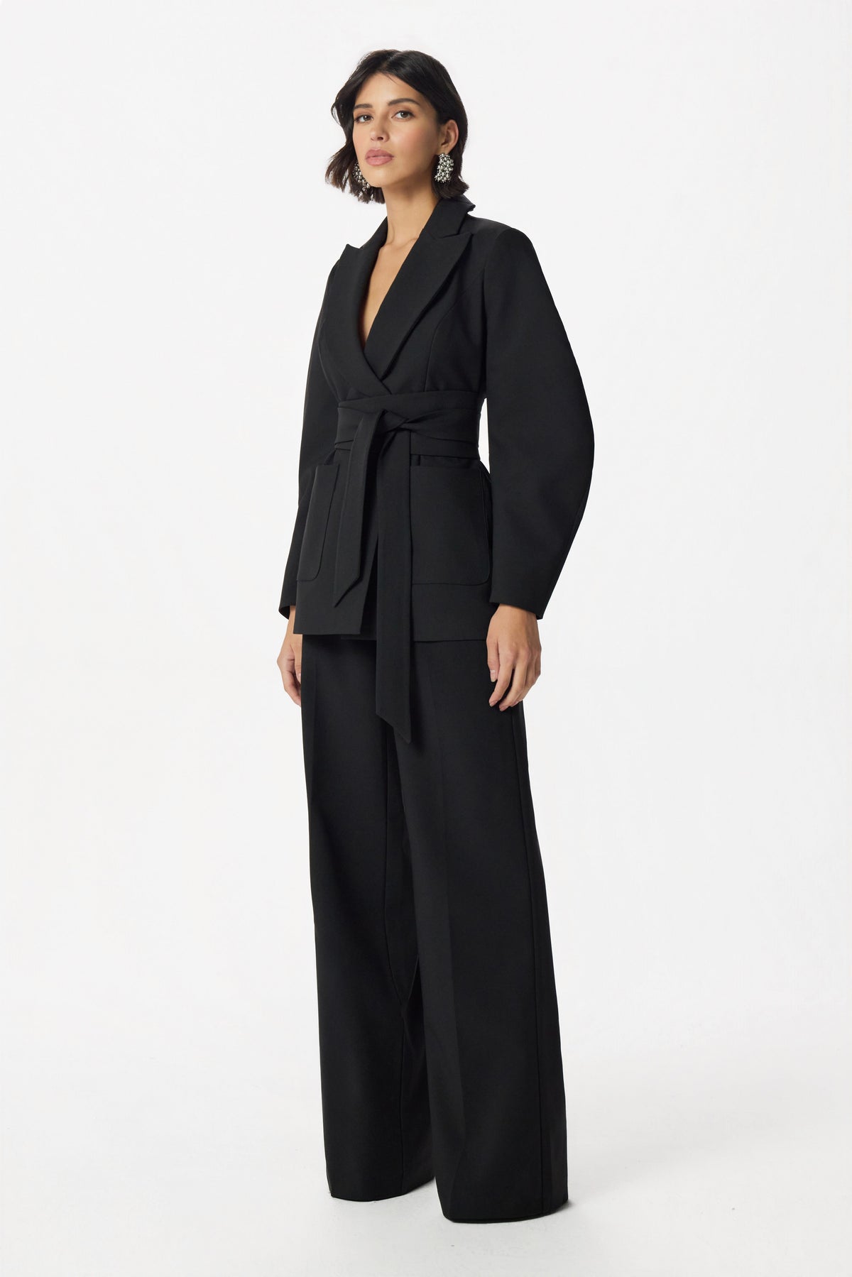 JONI Obi Belt Blazer in Black
