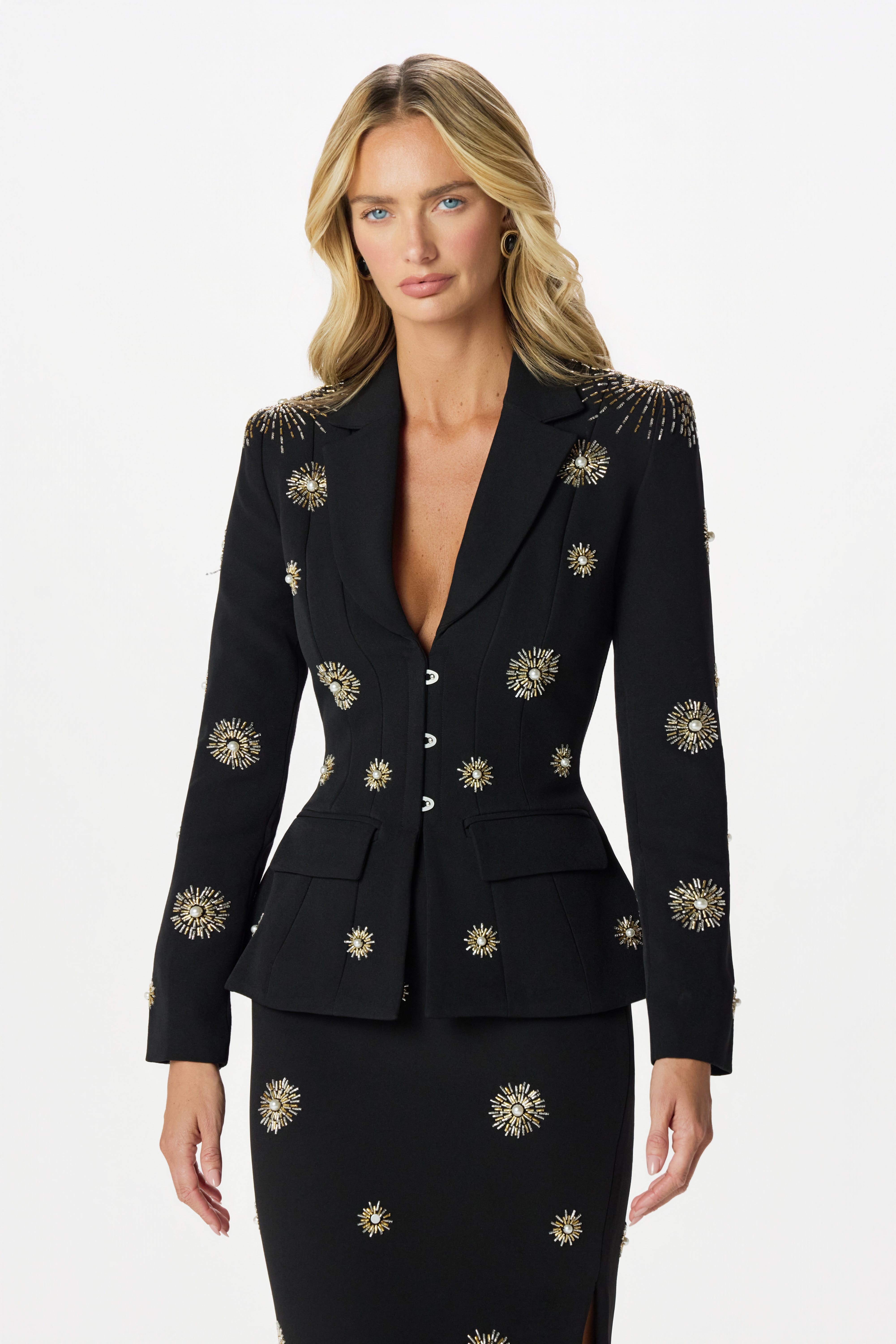 LOVISA Embellished Blazer in Black
