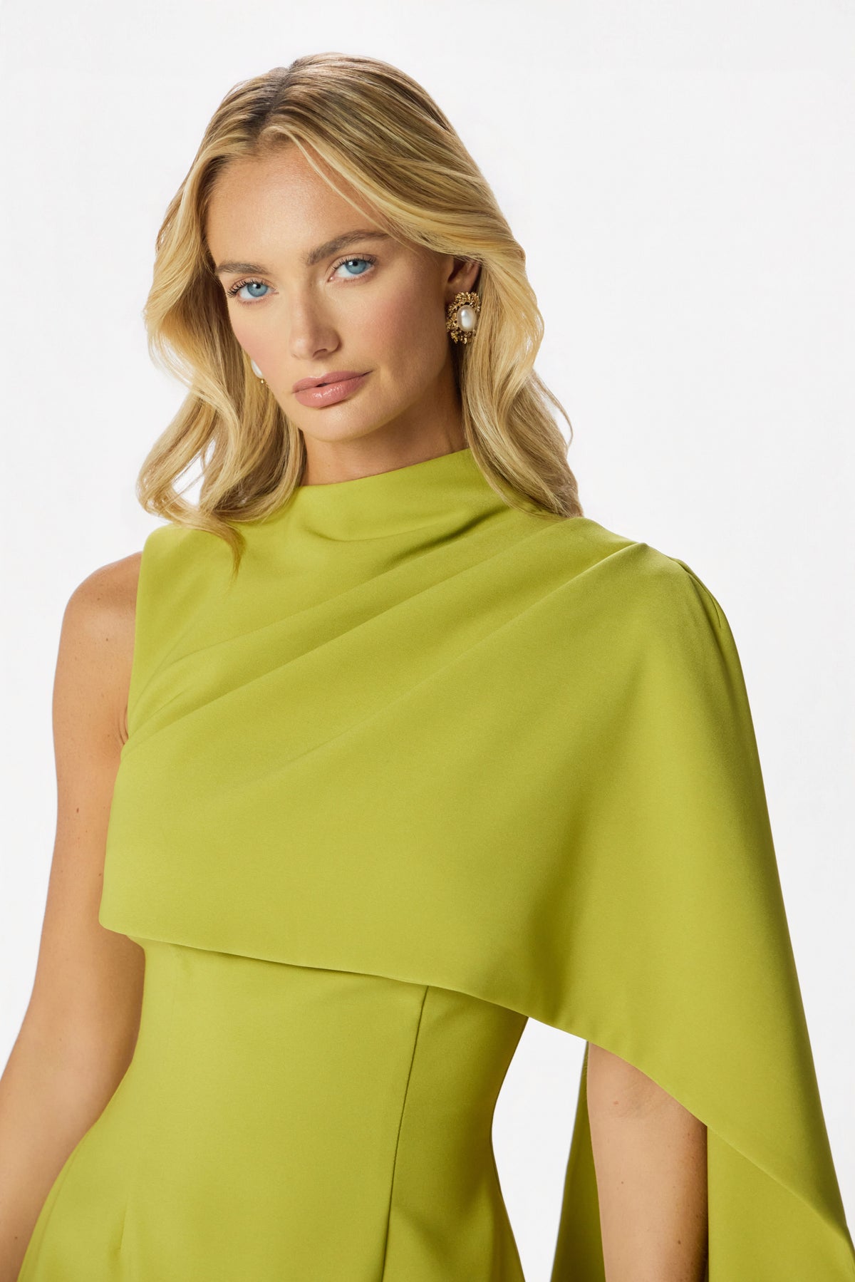 RHYLA High Neck Mini Dress in Chartreuse