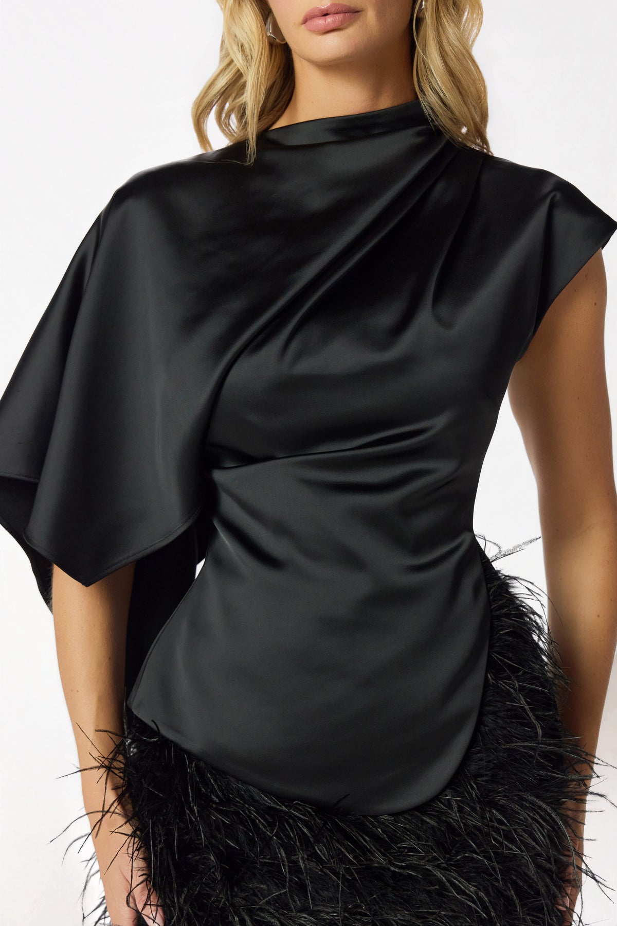 SASKI Satin Top in Black