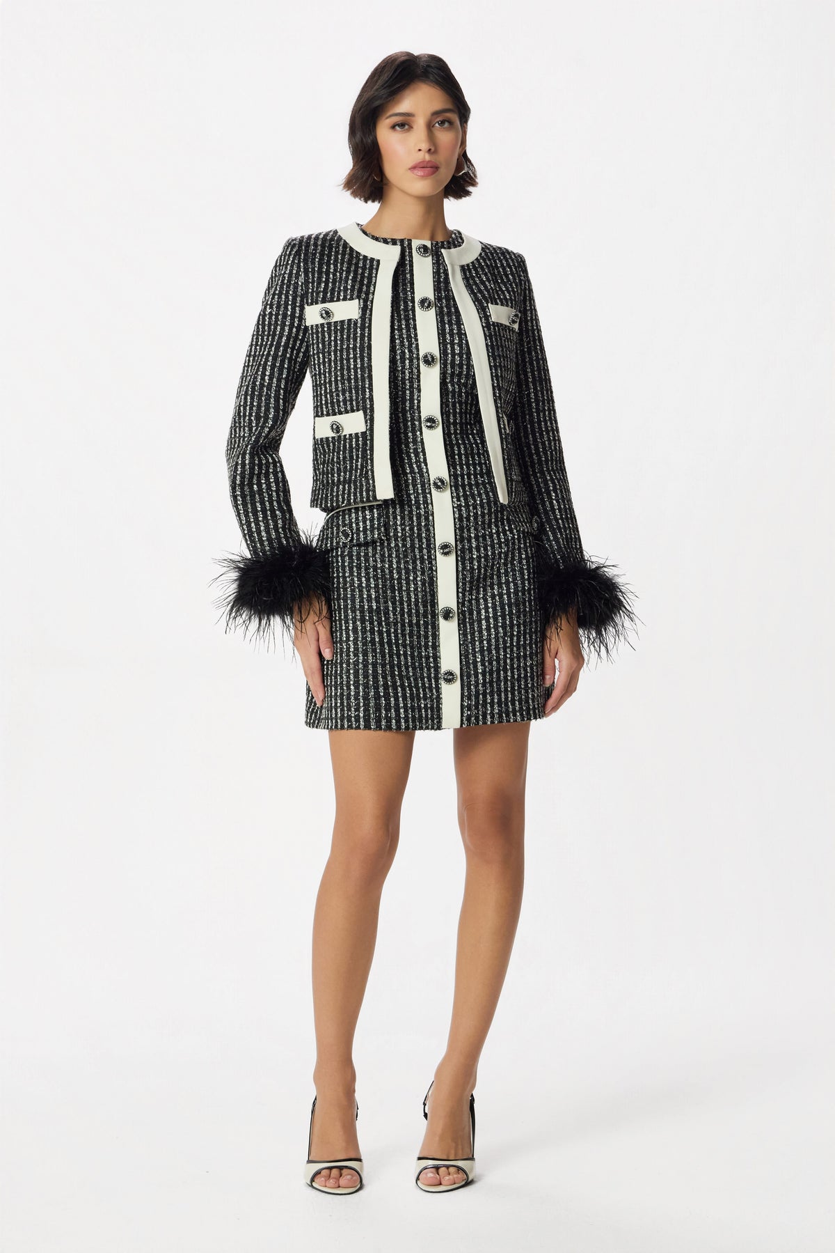 SKYE Boucle Mini Dress in Black