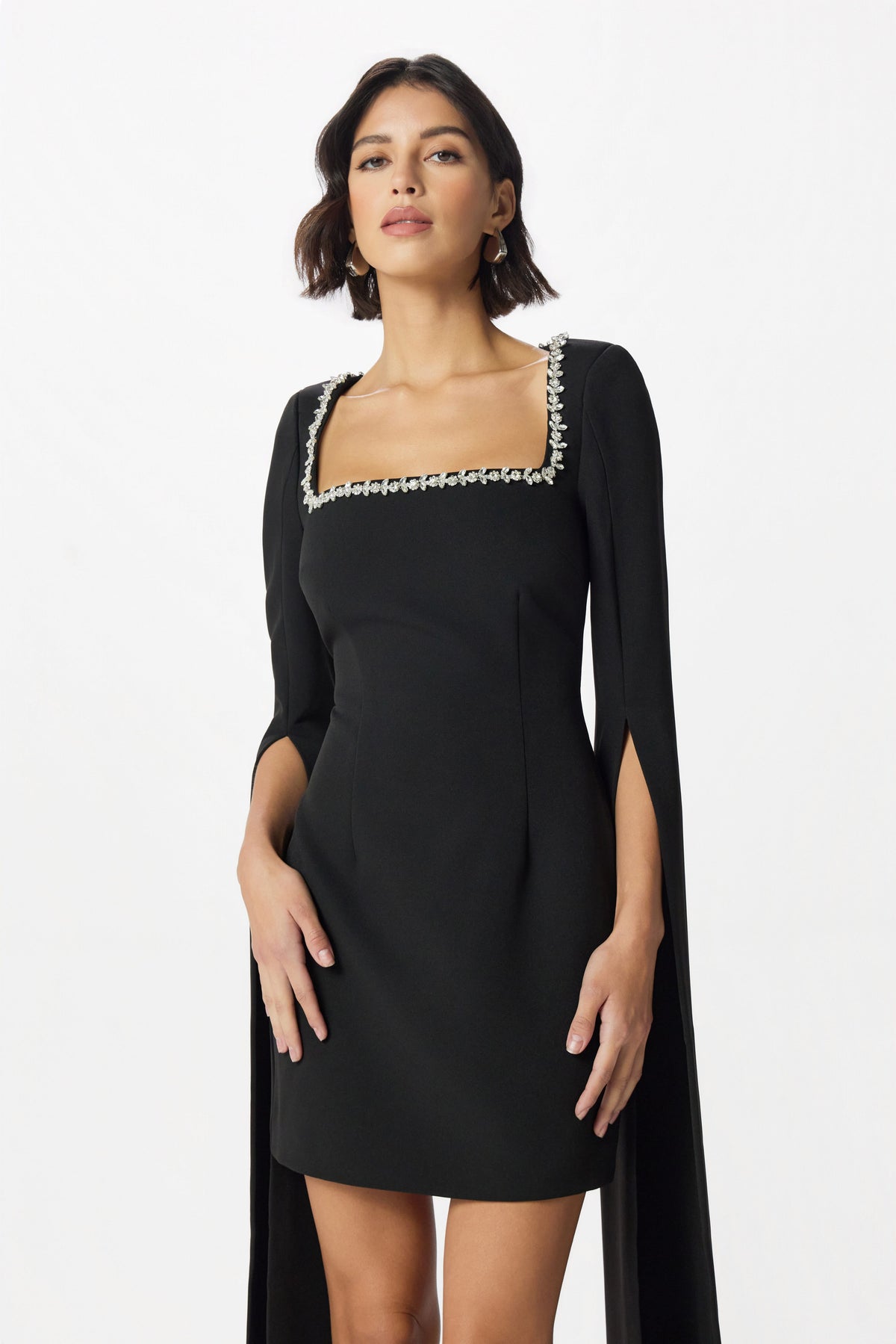 TILLY Embellished Mini Dress in Black