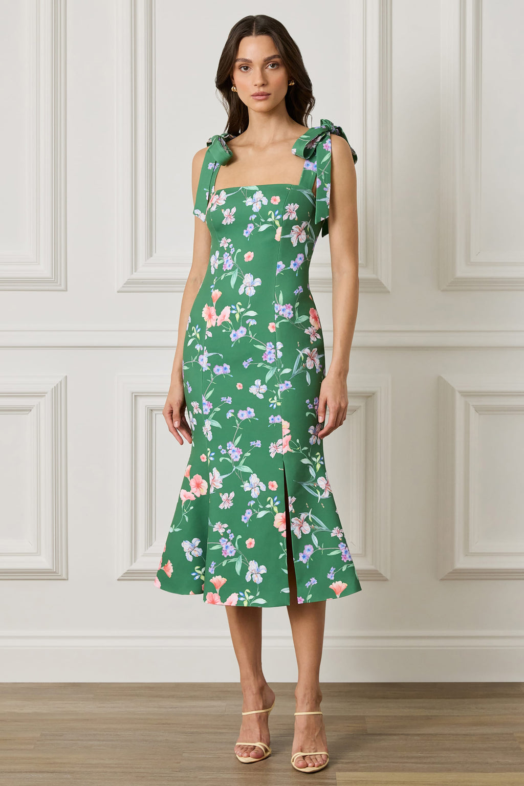 AMABELLA Square Neck Midi Dress