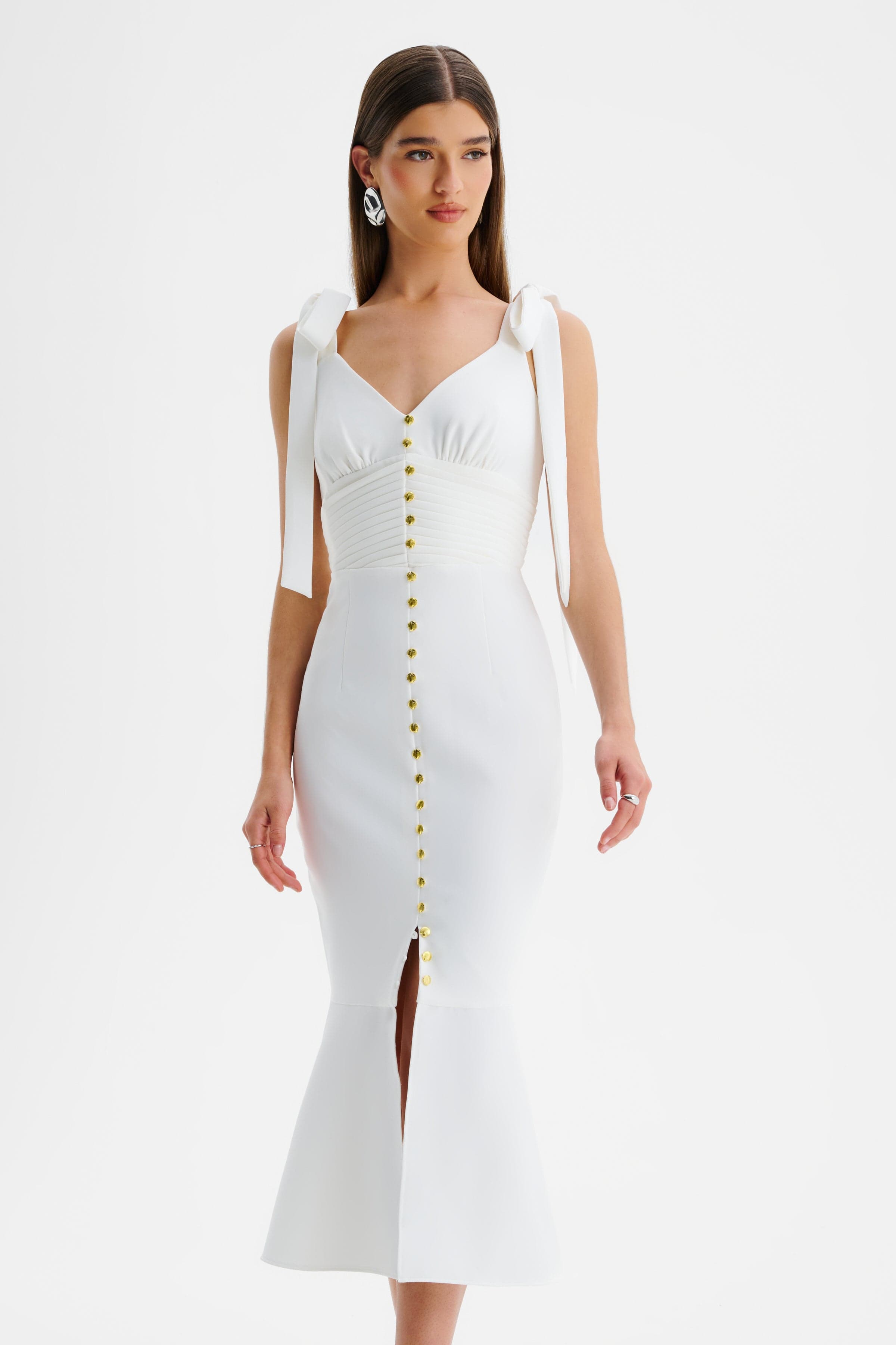 lavish alice ZOEY Embellished Boucle Tulip Mini Dress in Beige | Clothing
