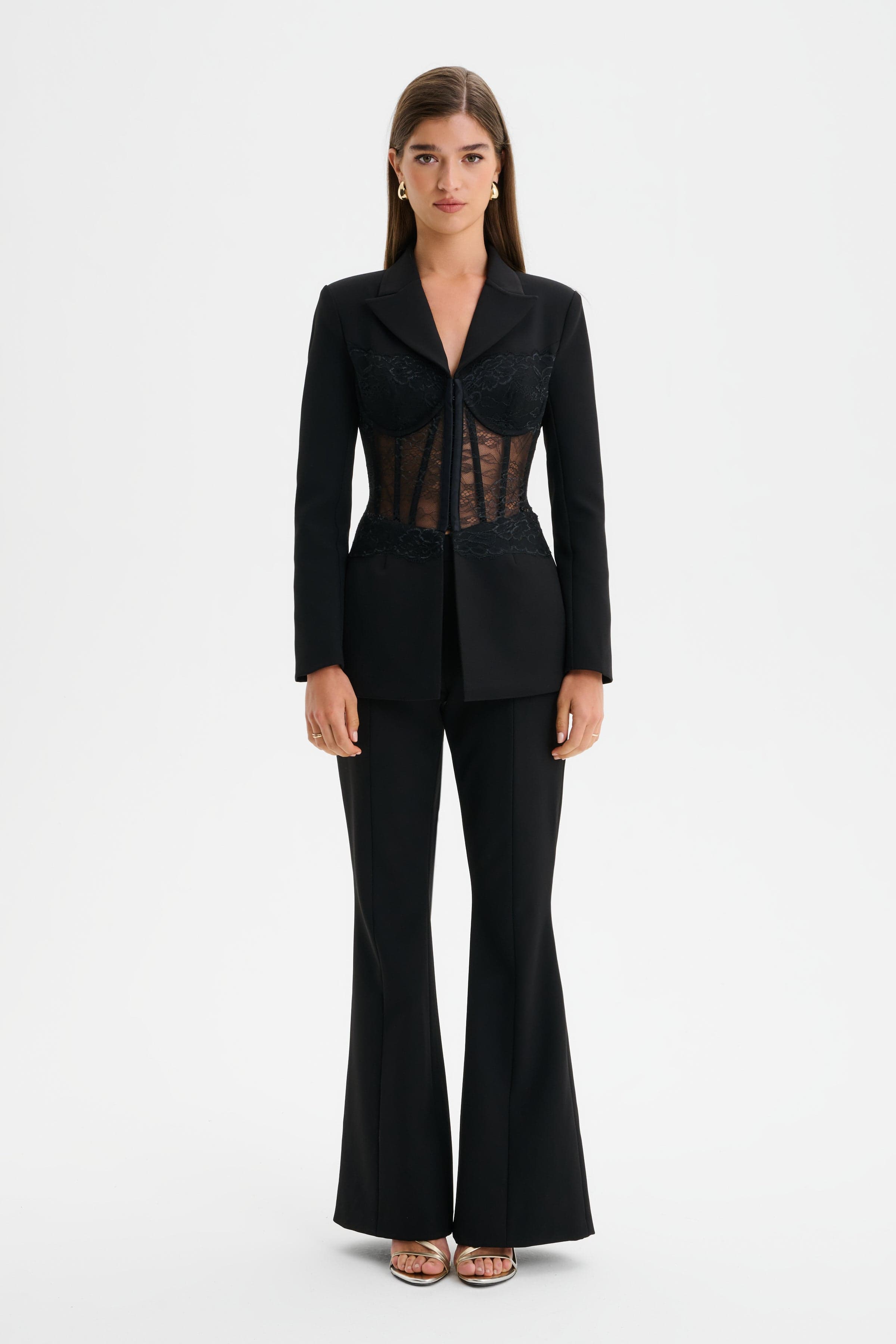 MACY Tailored Fit And Flare Trouser in Black