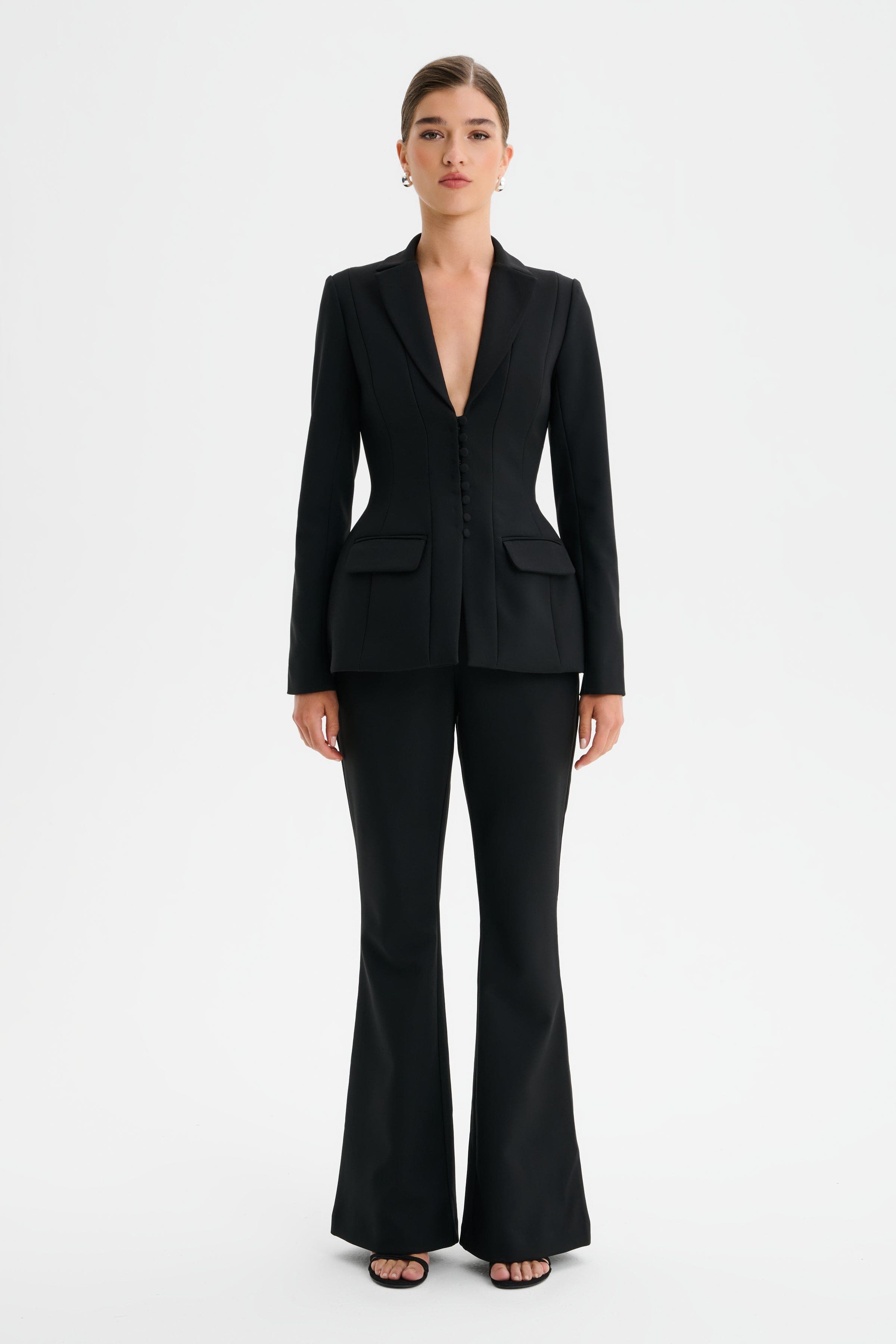 ISABELLA Fit and Flare Trousers in Black