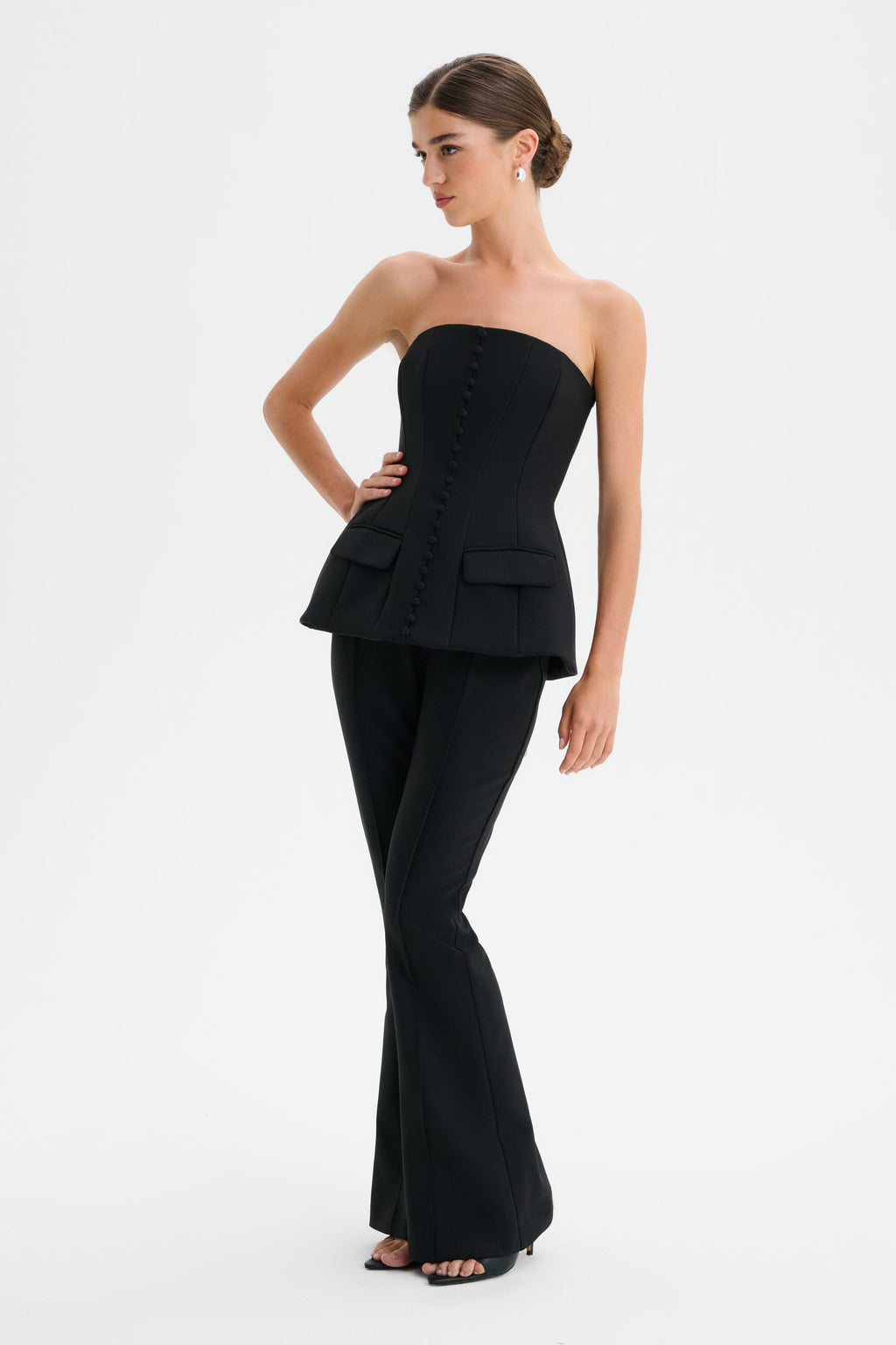 Lavish Alice AMY Structured Strapless Jumpsuit - Black