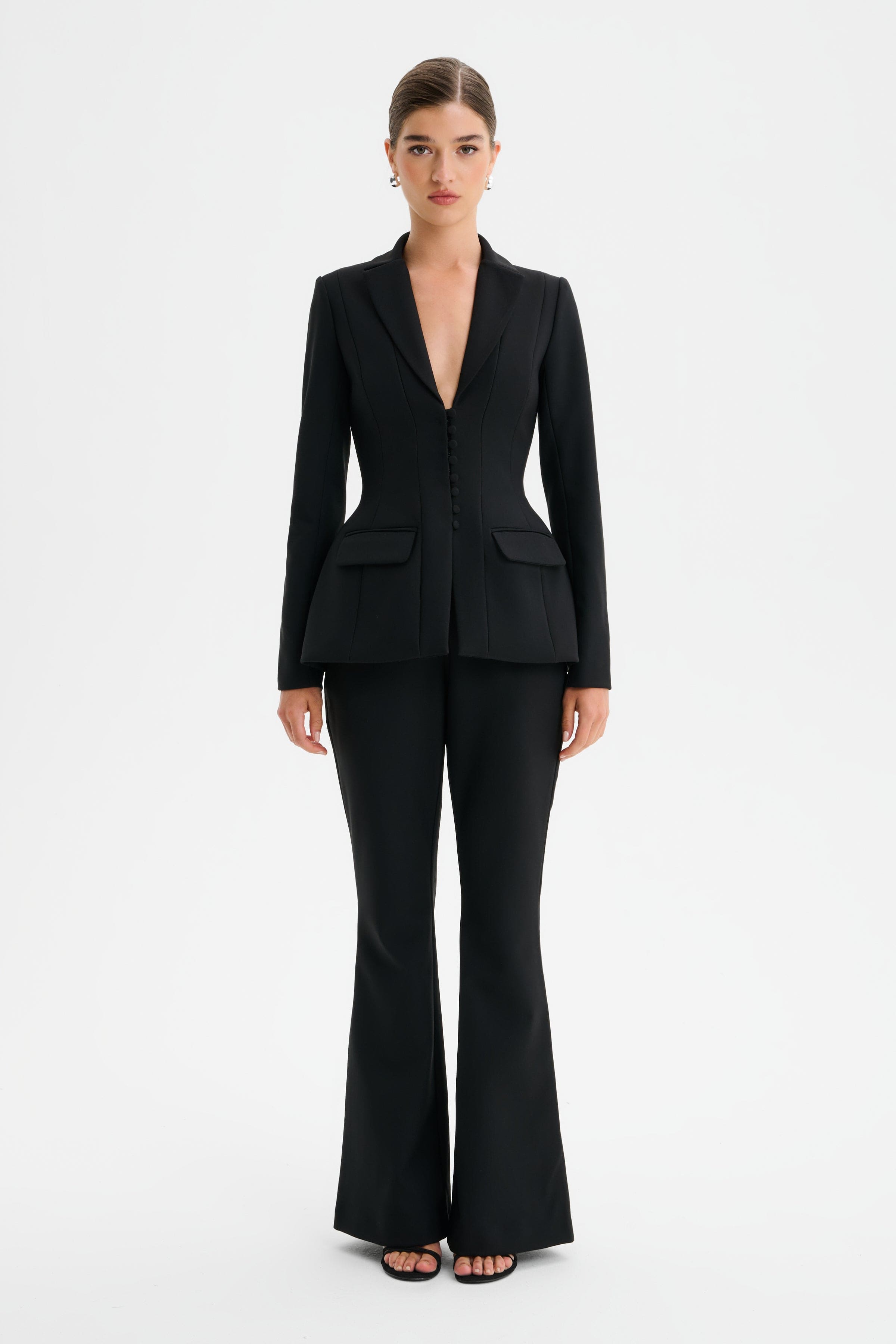 LEA Structured Corset Blazer in Black
