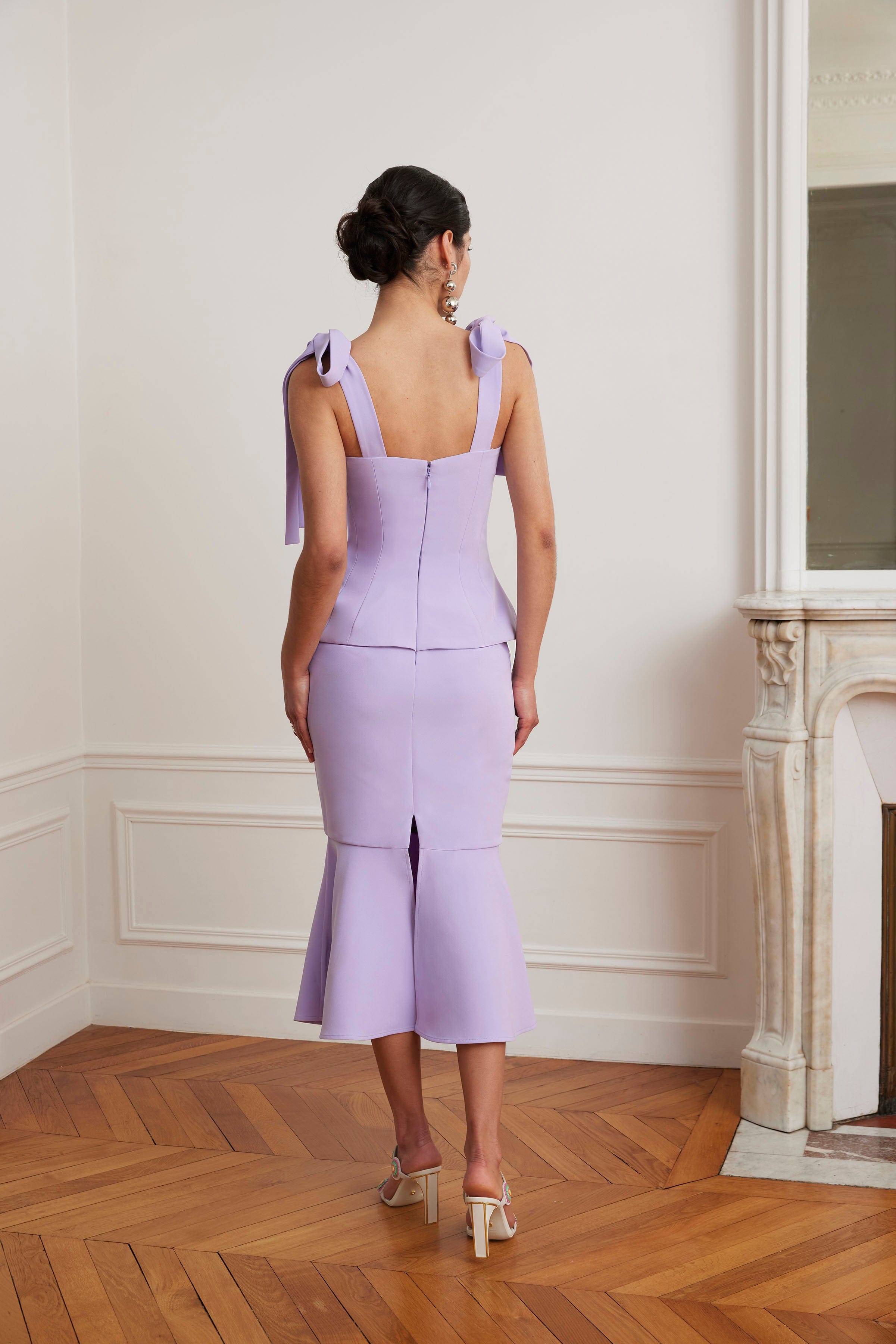 knee length dresses for ladies Leona Petal Midi Dress