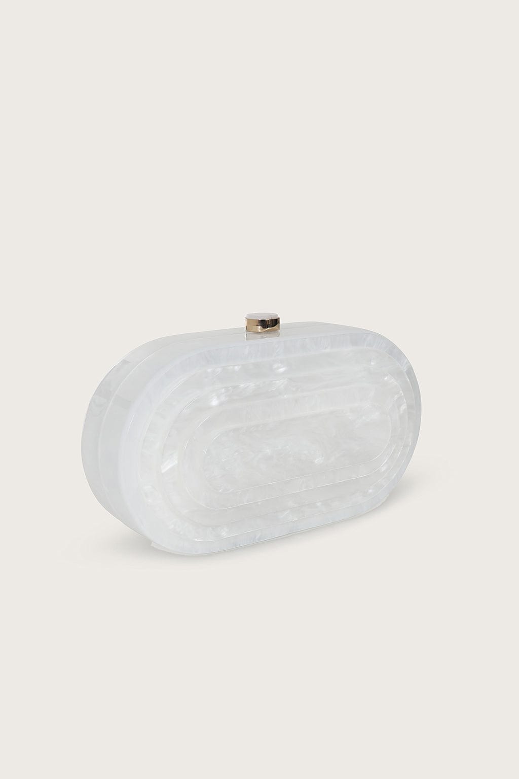 EFFIE Pearlised Shell Clutch in White