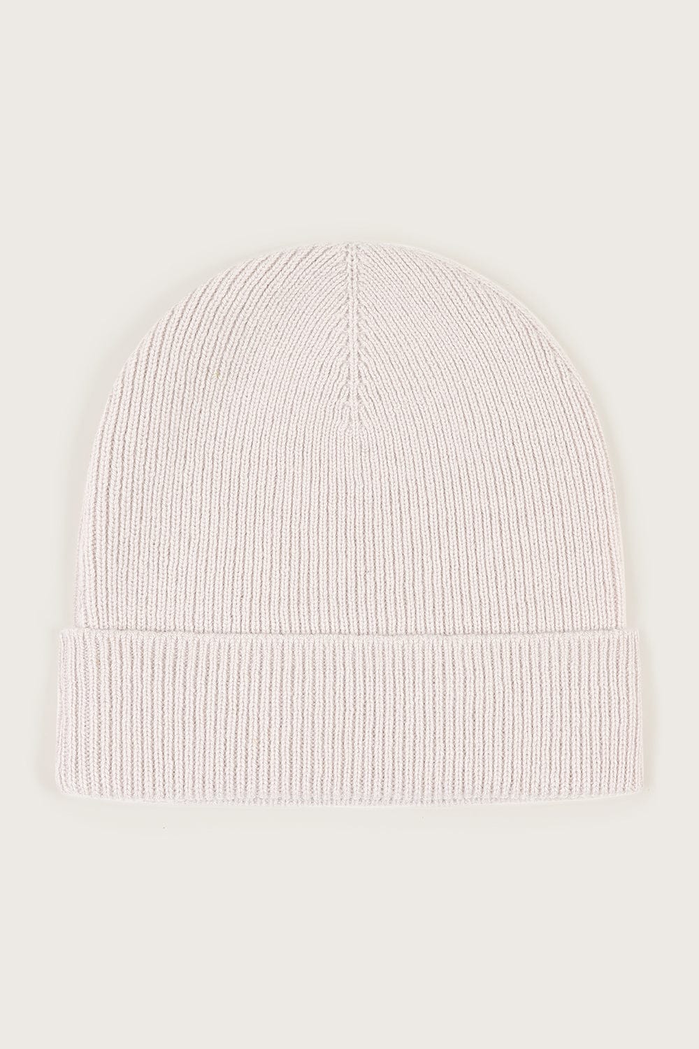 EZRA Knitted Cashmere Blend Beanie in Sand