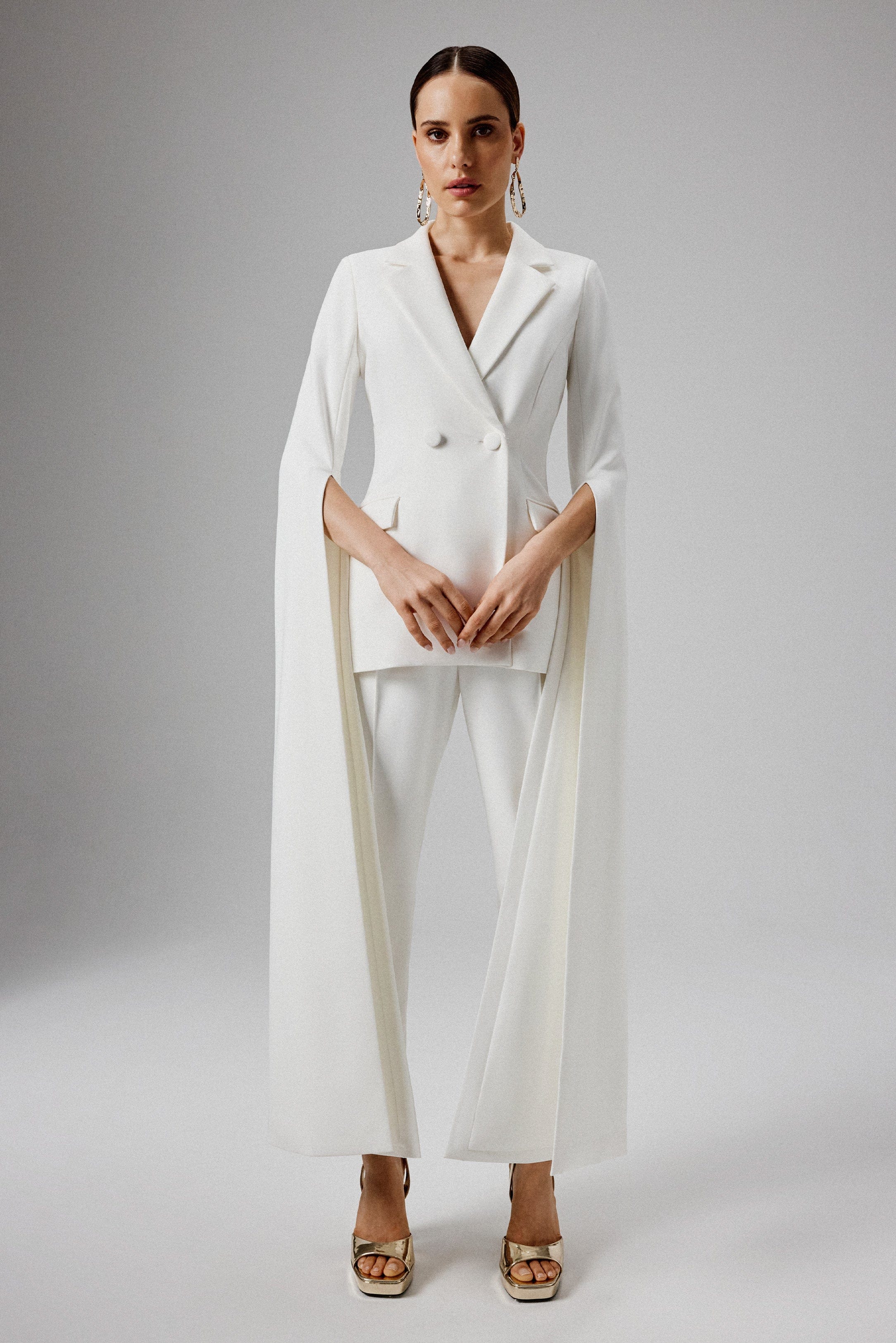 AMARIA Tailored Trousers in White