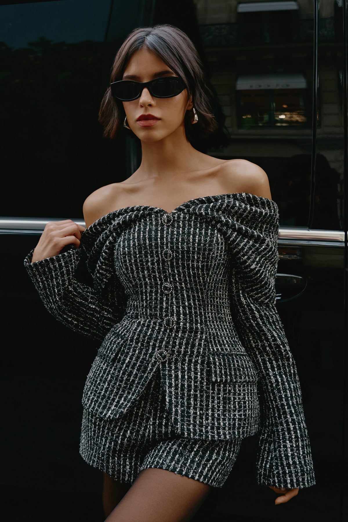 SLOANE Boucle Top in Black