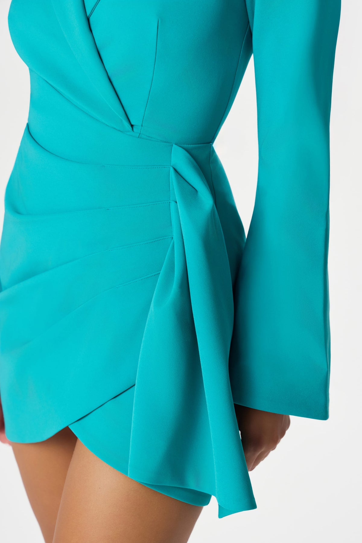 ABIGAIL Pleated Blazer Dress in Blue