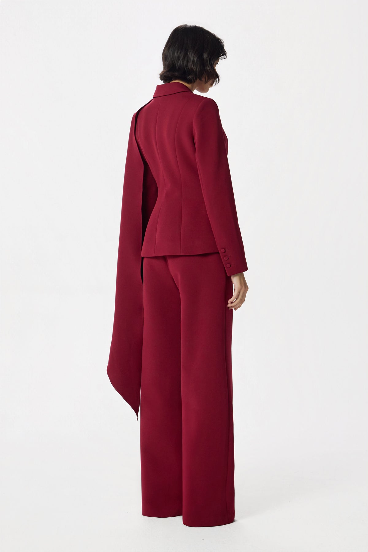 EMBER Cape Blazer in Burgundy