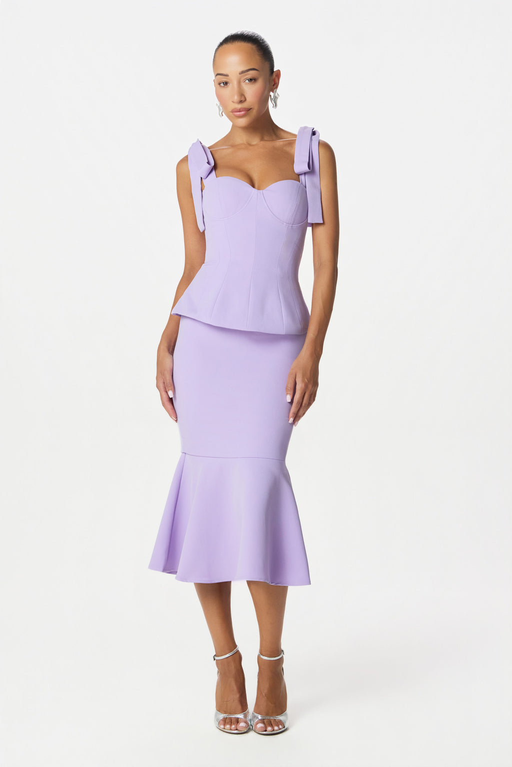LEONA Peplum Midi Dress