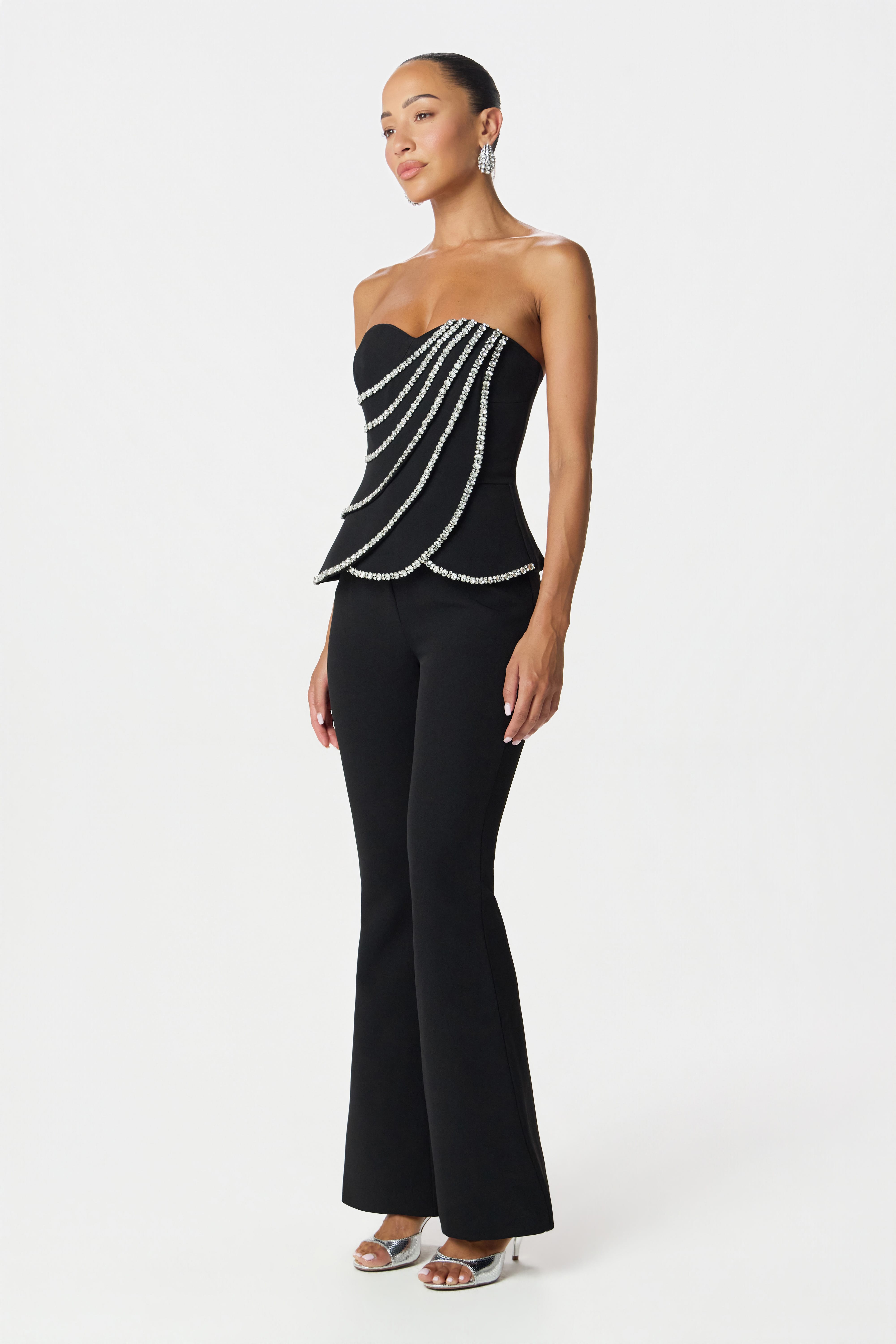 LEONORA Embellished Jumpsuit in Black