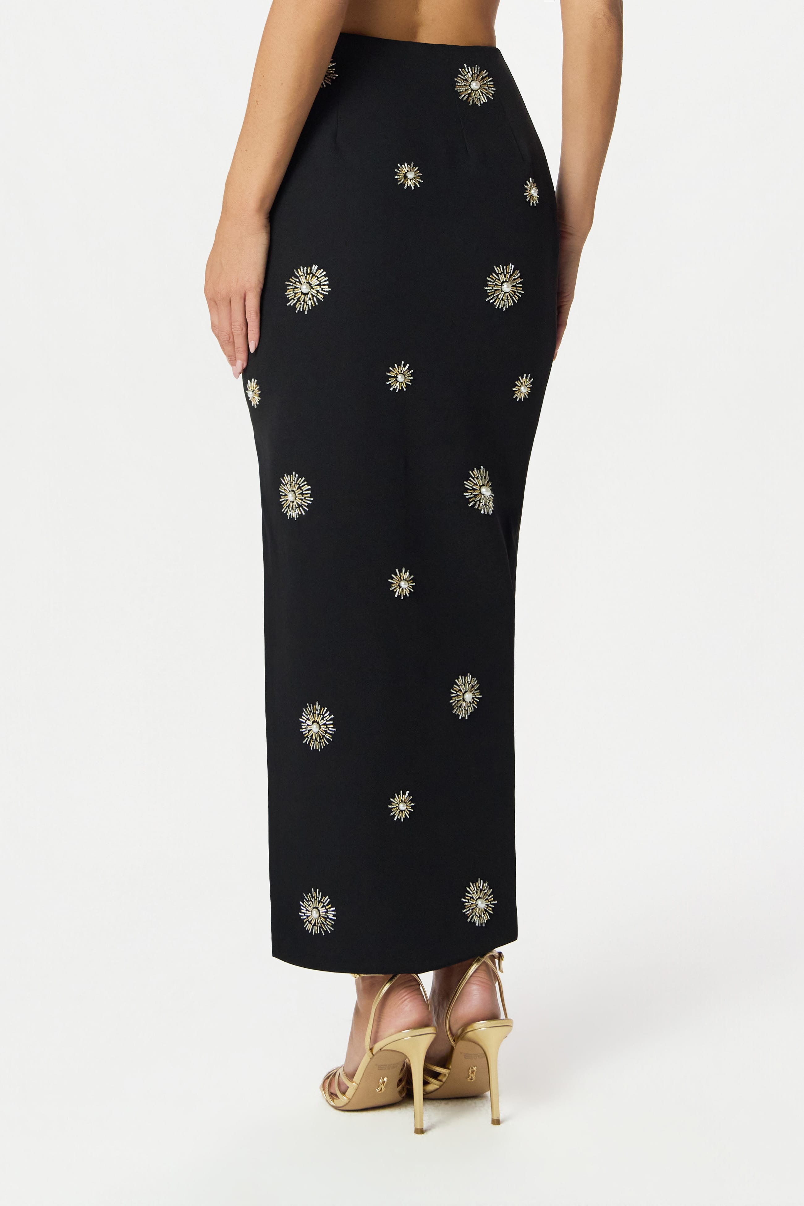 MARCELLA Embellished Maxi Skirt in Black