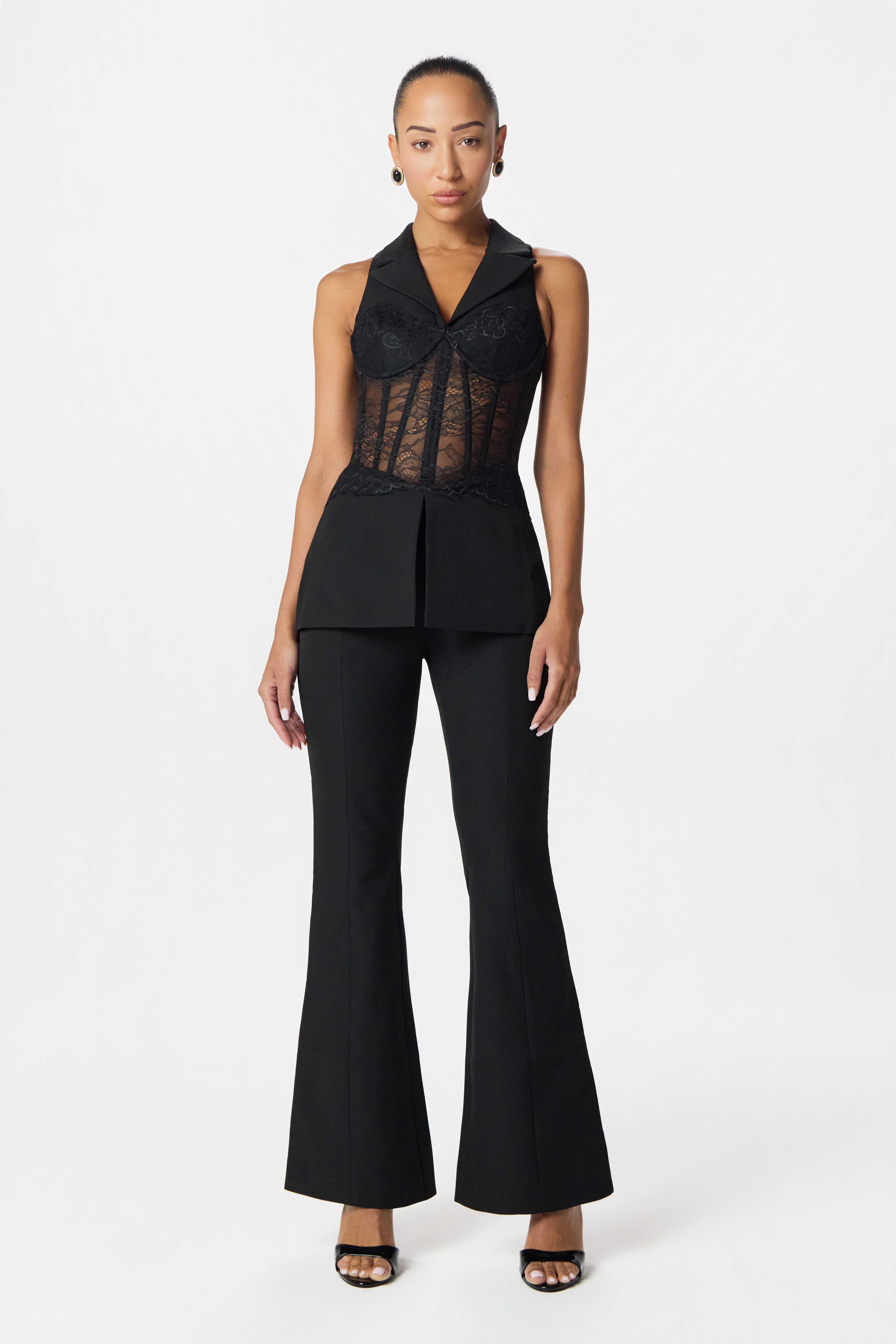 RENEE V Neck Jumpsuit in Black