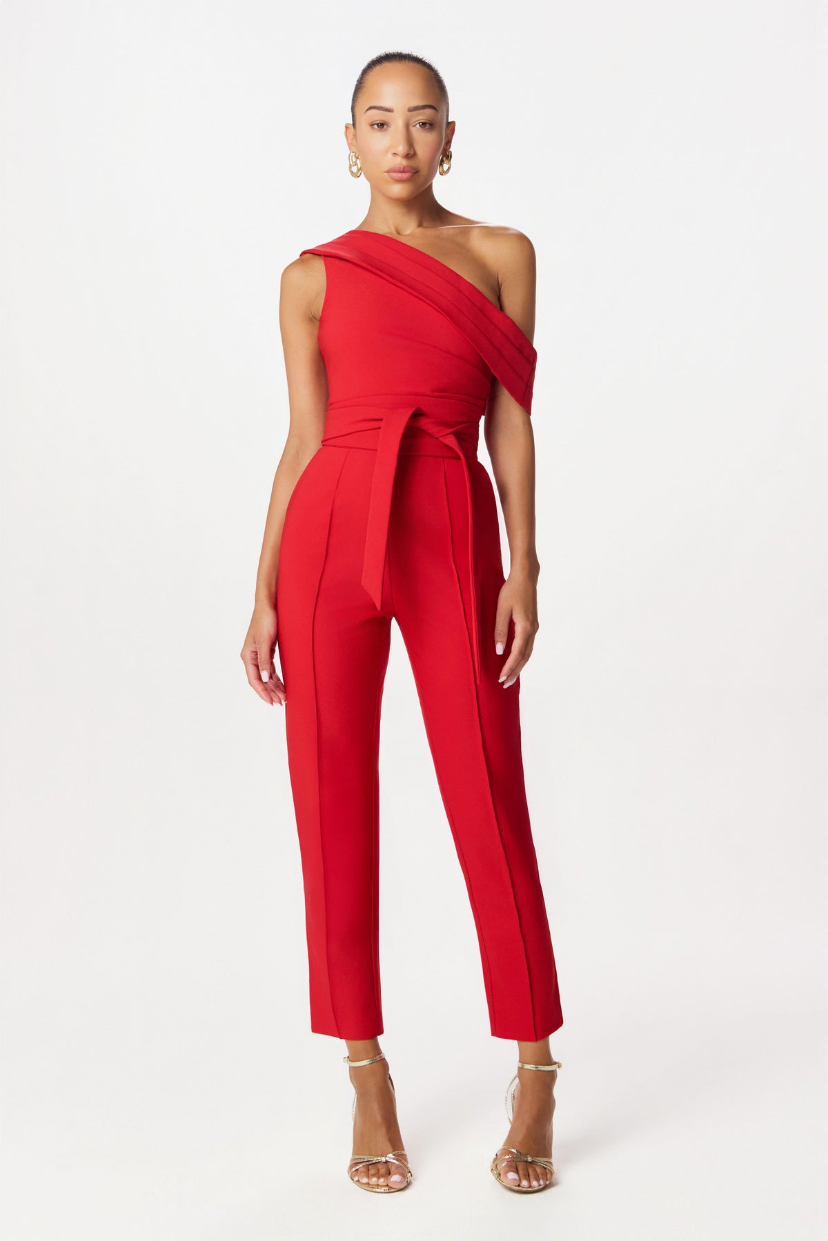 SOFIE Asymmetric Jumpsuit in Red